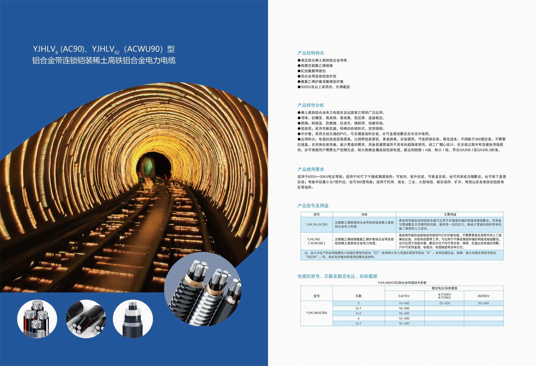 YJHV8(AC90)、YJHLV82(ACWU90)型鋁合金帶連鎖鎧裝稀土高鐵鋁合金電力電纜3.jpg